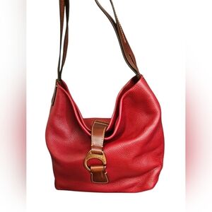 Dooney & Bourke Elegant Red Leather Hobo Bag